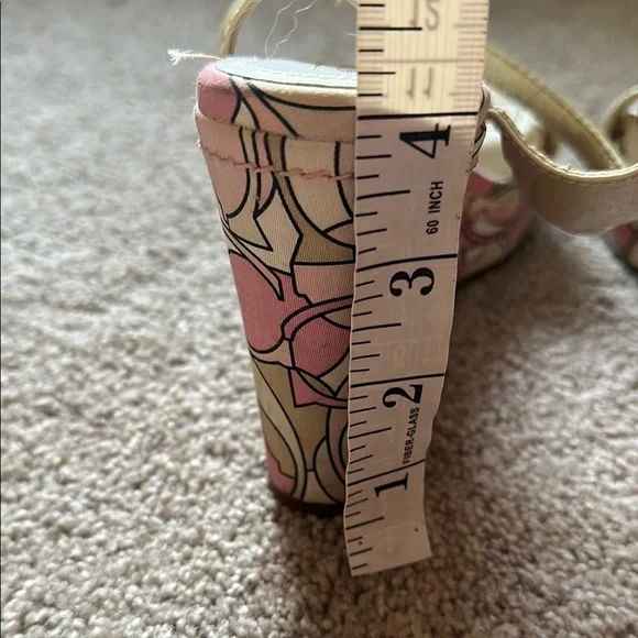 Coach Women's Pink and Yellow Patterned Wedge Sandals Size:8 - Picture 7 of 14